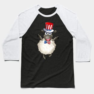 Sheep American Flag Hat Patriotic 4th Of July Gifts Baseball T-Shirt